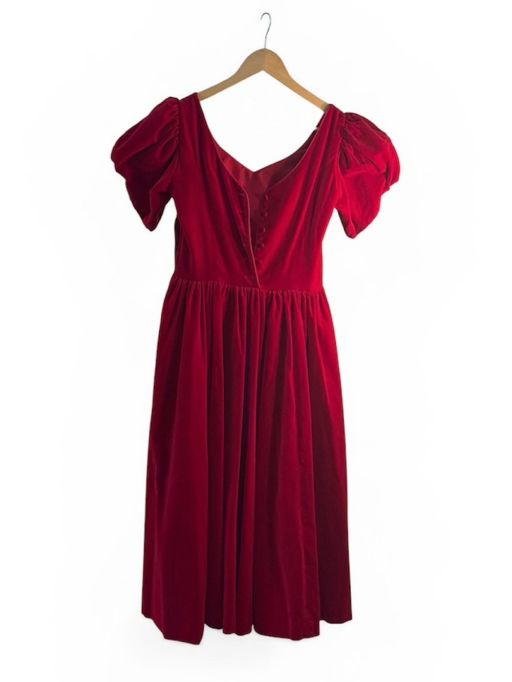 Vintage Laura Ashley red velvet dress
